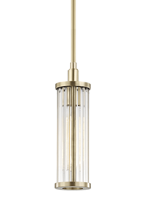 Hudson Valley Lighting Marley Pendant - Aged Brass & Clear