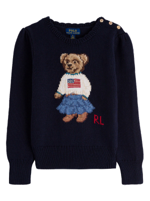 Ralph Lauren Kids Teddy Bear Intarsia Jumper