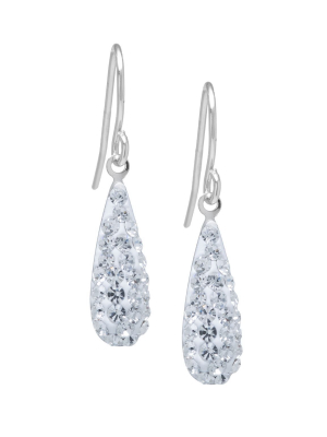 Sterling Silver Clear Crystal Teardrop Earring