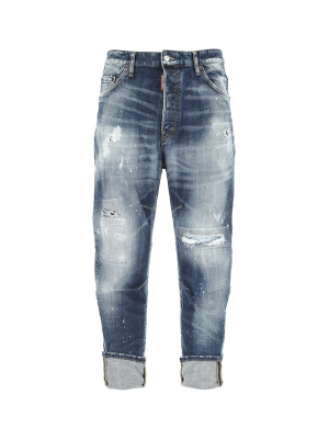 Dsquared2 Distressed Logo Patch Jeans