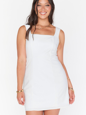 Eden Mini Dress ~ White Stretch