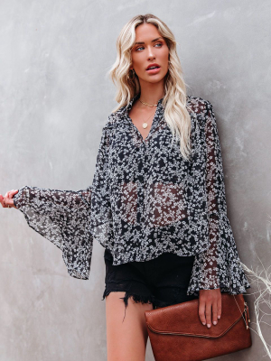 Nova Printed Bell Sleeve Blouse - Final Sale