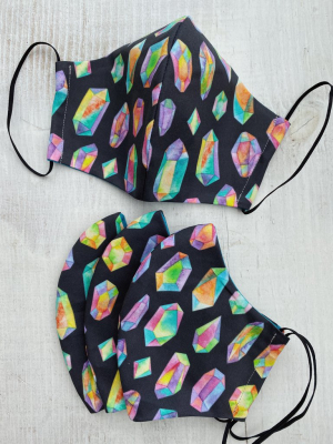 Reversible Cloth Face Mask: Rainbow Crystals