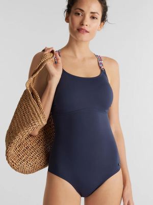 Active Contrast Cross Strappy Cutout One Piece Swimsuit