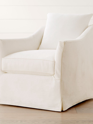 Keely Slipcovered Swivel Chair