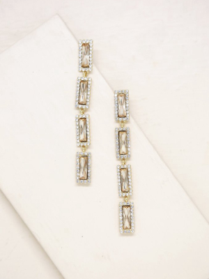 Topaz Gem Drop 18k Gold Plated Earrings