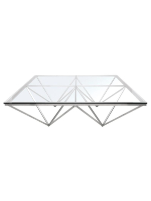 Origami Clear Glass Coffee Table