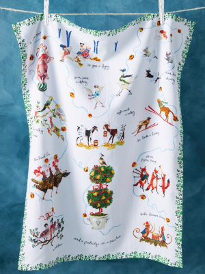 Inslee Fariss Twelve Days Of Christmas Menagerie Dish Towel