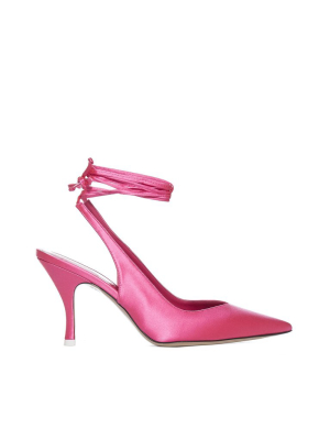 The Attico Venus Pointed-toe Satin Pumps