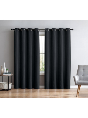 Vcny Home Sonia Faux Silk Foamback Grommet Curtain Panel