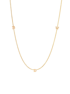 14k Itty Bitty Scattered Multi Letter Necklace