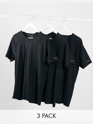 Paul Smith 3 Pack Loungewear T-shirts In Black