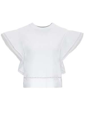 Alberta Ferretti Lace-insert T-shirt