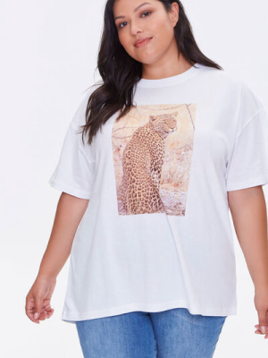 Plus Size Leopard Graphic Tee