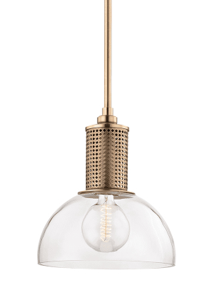 Halcyon 1 Light Pendant Aged Brass