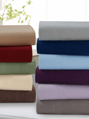 Heavyweight Flannel Solid Fitted Sheet - Tribeca Living