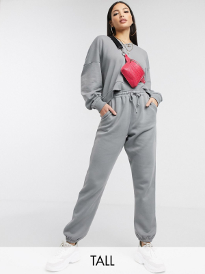 Missguided Tall Two-piece Oversized Sweatpants In Gray