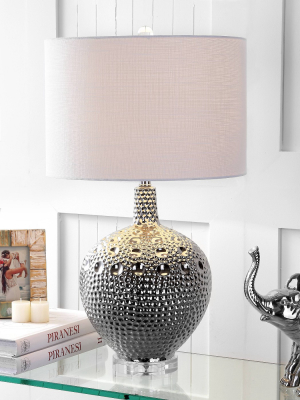 27" Ceramic Andrews Table Lamp (includes Led Light Bulb) Silver - Jonathan Y