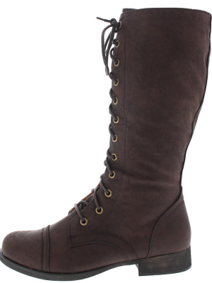 Mitch5 Brown Pu Combat Boot