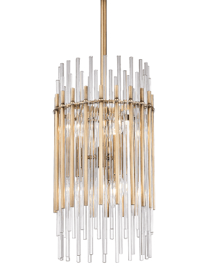 Wallis 6 Light Pendant Aged Brass