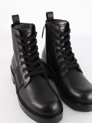 Valentino Vl7n City Band-detailed Combat Boots