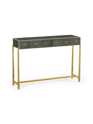 Anthracite Faux Shagreen Console