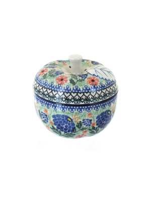 Blue Rose Polish Pottery Sofia Apple Baker