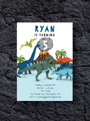 Dinosaur Birthday Invitations - Digital