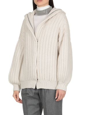 Brunello Cucinelli Buttoned Hooded Cardigan