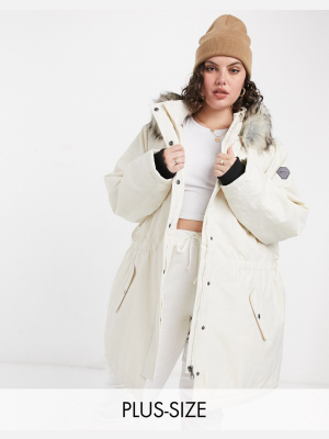 Only Curve Parka Jacket In Cream