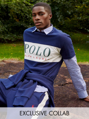 Polo Ralph Lauren X Asos Exclusive Collab T-shirt In Navy With Chest Panel Logo