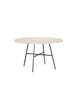 Spencer Round Dining Table In Raw Cotton Design By Redford House