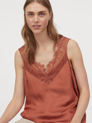 Lace-trimmed Top