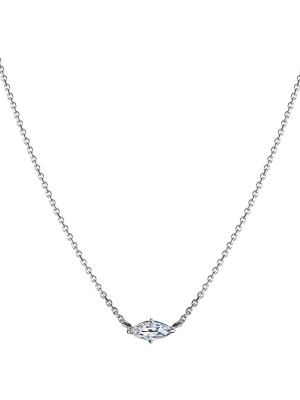 Rose Cut Marquise Diamond Solitaire Necklace