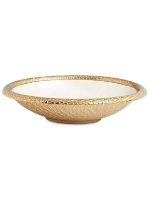 Julia Knight Florentine 15" Oval Bowl In Gold Snow