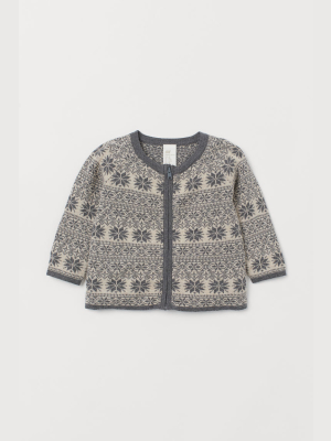 Jacquard-knit Cardigan