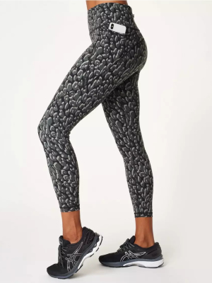 Sweaty Betty Power 7/8 Workout Leggings - Black Tonal Leopard Print - Final Sale