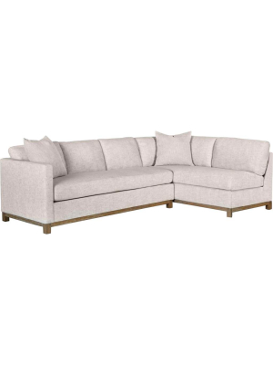 Clayton Right Facing Chaise Sectional, Tweed Alabaster