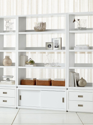 Aspect White 6-piece Open Storage Unit With Drawers