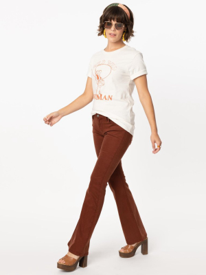 Cinnamon Brown Mid Rise Boot Cut Jeans