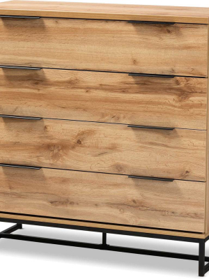 Realyn 4-drawer Dresser Oak/black