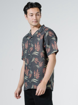 Tropical Solitude Bowling Shirt - Black