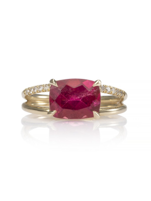 Delia Pink Tourmaline Split Shank Ring