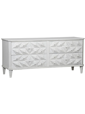 Noir Giza 4-drawer White Dresser