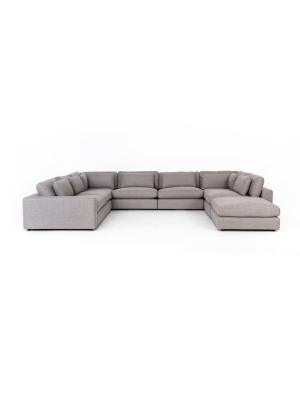 Bloor 7 Piece Sectional With Ottoman In Chess Pewter