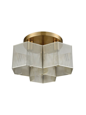 Compartir 3 Semi Flush In Polished Nickel & Satin Brass Design By Bd Fine Lighting