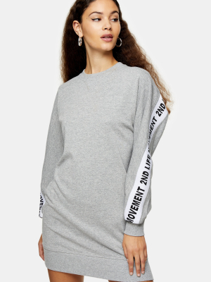 2nd Life Sweatshirt Dress In Grey Marl