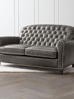 Eiffel Tufted Leather Loveseat