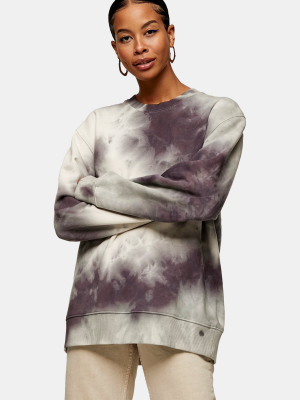 Toman Lilac And Green Tie Dye Hoodie