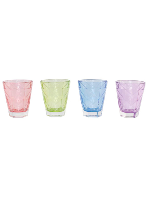 Vietri Viva Prism Short Tumblers - Assorted Colors - Set Of 4